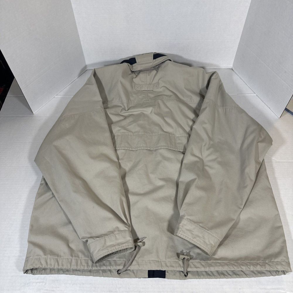 Roundtree & Yorke Outdoors Tall Man 2XLT Coat Tan & Navy Blue Hidden Hood - Picture 3 of 6